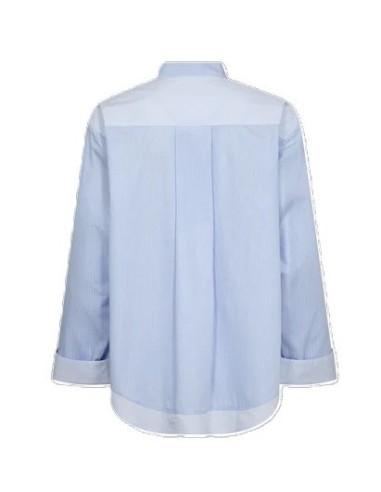 BRONWYN -CAMISA RAYAS ALGODÓN AZUL