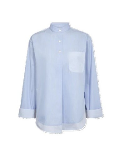 BRONWYN -CAMISA RAYAS ALGODÓN AZUL
