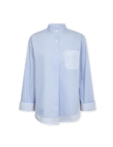 BRONWYN -CAMISA RAYAS ALGODÓN AZUL