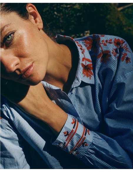 OSMO- STRIPEY CAMISA AZUL