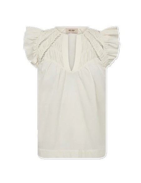 WODA- IZHA BLUSA MC VOLANTE CRUDO