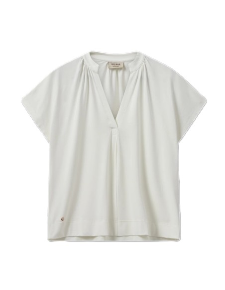 SHIRA-CAMISETA PICO PLIEGUE DE CRUDO