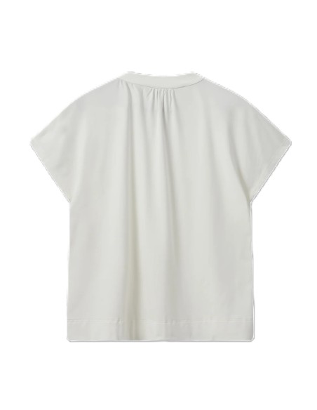 SHIRA-CAMISETA PICO PLIEGUE DE CRUDO