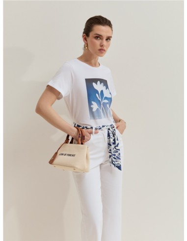 CAMISETA CR.EST FLOR DELANTERO BLANCO Y AZUL