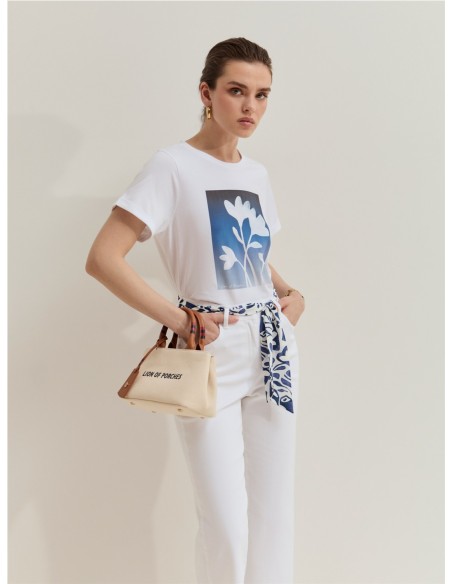 CAMISETA CR.EST FLOR DELANTERO BLANCO Y AZUL