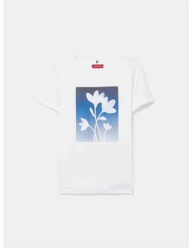 CAMISETA CR.EST FLOR DELANTERO BLANCO Y AZUL