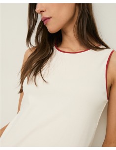 TOP S.M. VIVOS CONTRASTE ALGOD TERRACOTA