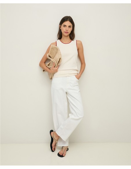 TOP S.M. VIVOS CONTRASTE ALGOD TERRACOTA