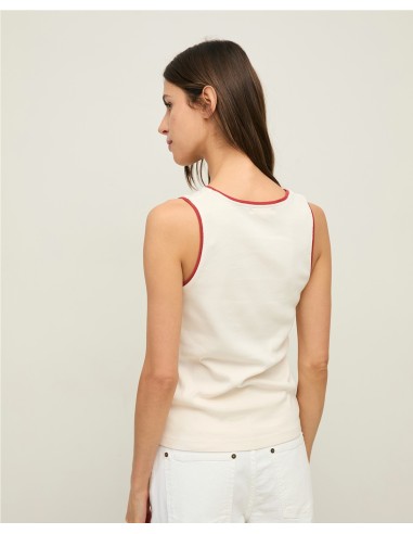 TOP S.M. VIVOS CONTRASTE ALGOD TERRACOTA