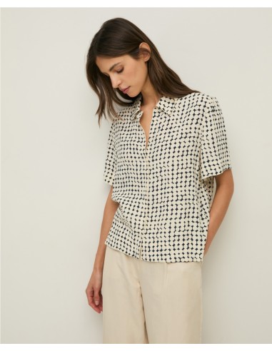 CAMISA CUELLO CAMISERO VISCOSA AZUL MARINO