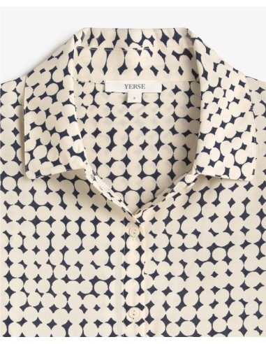 CAMISA CUELLO CAMISERO VISCOSA AZUL MARINO