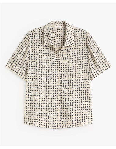 CAMISA CUELLO CAMISERO VISCOSA AZUL MARINO