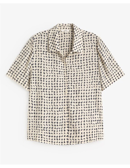 CAMISA CUELLO CAMISERO VISCOSA AZUL MARINO
