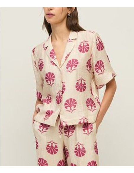CAMISA  EF ARRUGADO ESTAM.RASP ROJO