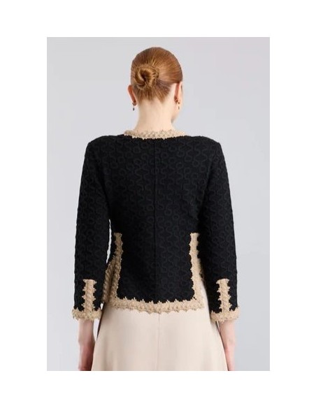 CHAQUETA CHANEL CORTA VIVO TOS NEGRO
