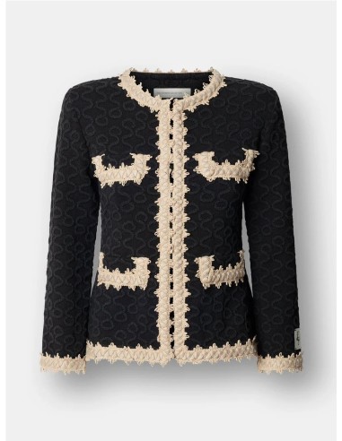 CHAQUETA CHANEL CORTA VIVO TOS NEGRO