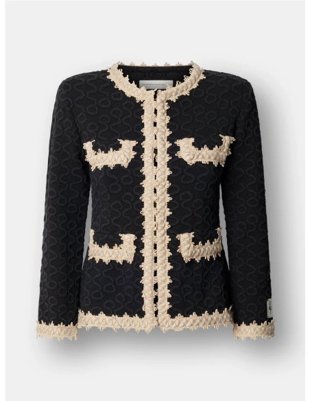CHAQUETA CHANEL CORTA VIVO TOS NEGRO
