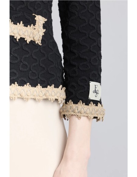 CHAQUETA CHANEL CORTA VIVO TOS NEGRO