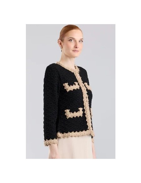 CHAQUETA CHANEL CORTA VIVO TOS NEGRO