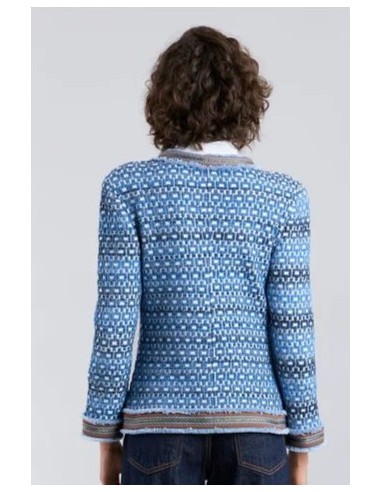 CHAQUETA CUADRADITOS Y PASAMAN AZUL