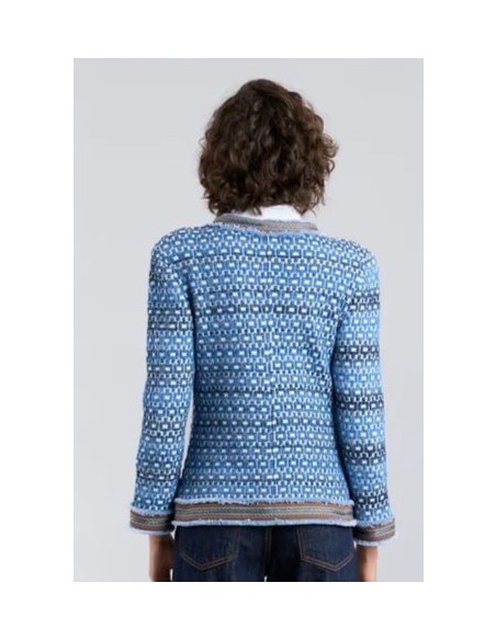 CHAQUETA CUADRADITOS Y PASAMAN AZUL