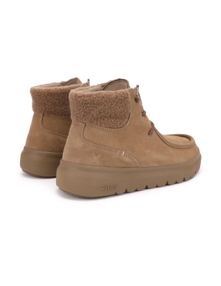 BERNA - WALK IN PITAS - Bota de serraje wallabi de mujer hidrofugada