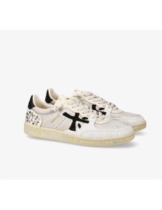 Descubre las zapatillas Premiata BSKT blancas de piel y ante. Diseño i 2