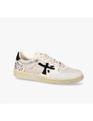 Descubre las zapatillas Premiata BSKT blancas de piel y ante. Diseño i