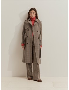 LP008218 Gabardina de cuadros hidrofuga de mujer LION OF PORCHES 2