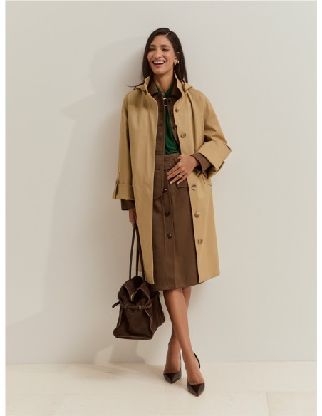 GABARD.LISA CAPUCHA DEMONT. CAMEL
