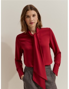 LP008376 Blusa de gasa con lazo en el cuello LION OF PORCHES
