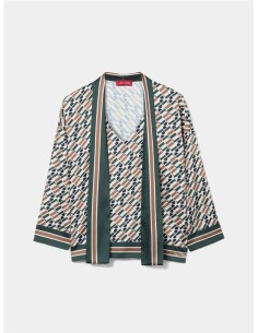 LP008451 Blusa estampada con lazo LION OF PORCHES
 2