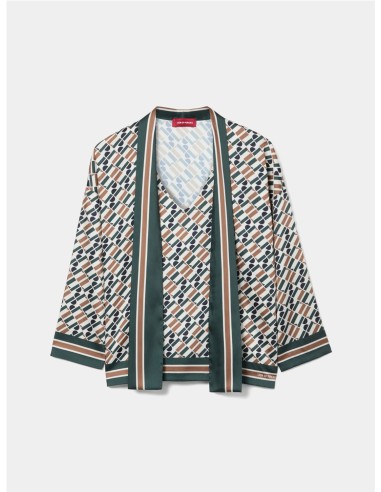 LP008451 Blusa estampada con lazo LION OF PORCHES
