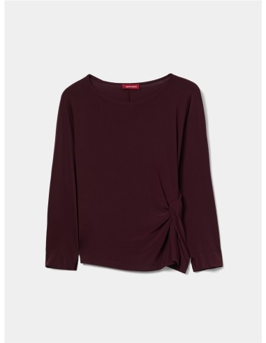 LP008435 Camiseta cuello barco drapeada LION OF PORCHES
