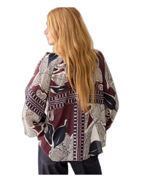 Camisa Summum con Estampado de Pañuelo y Lazada