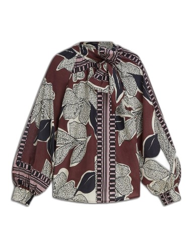Camisa Summum con Estampado de Pañuelo y Lazada
