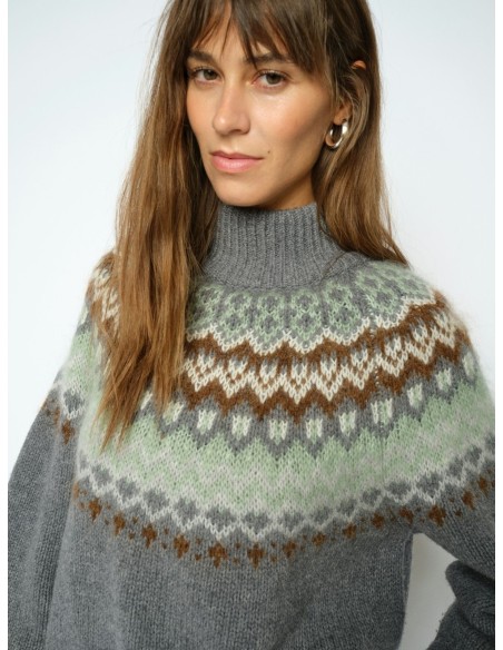 Jersey de cuello alto Mos Mosh Daya Fjord Jacquard