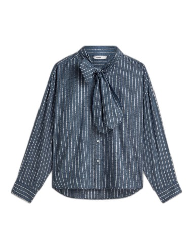 Blusa Denim SUMMUM con Lurex y Lazo Indigo