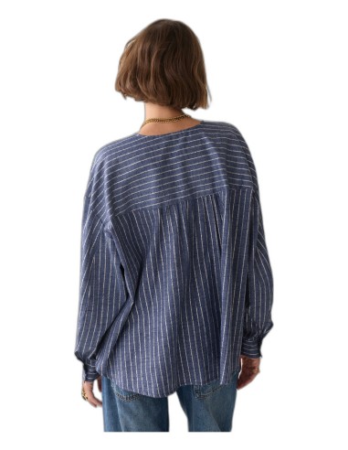 Blusa Denim SUMMUM con Lurex y Lazo Indigo
