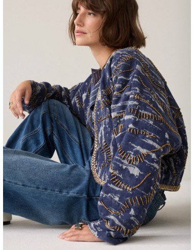 Cazadora Reversible Summum Indigo en Algodón