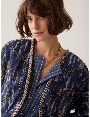 Cazadora Reversible Summum Indigo en Algodón