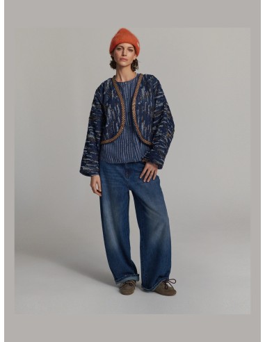 Cazadora Reversible Summum Indigo en Algodón