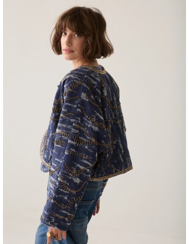 Cazadora Reversible Summum Indigo en Algodón