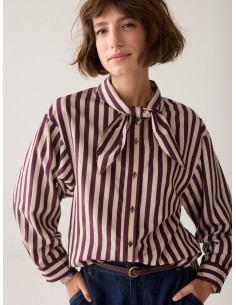 Blusa Summum de Rayas con Lazada en Viscosa Ecovero