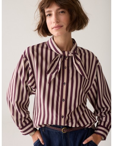 Blusa Summum de Rayas con Lazada en Viscosa Ecovero