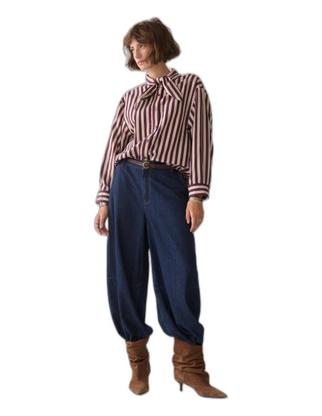 Blusa Summum de Rayas con Lazada en Viscosa Ecovero