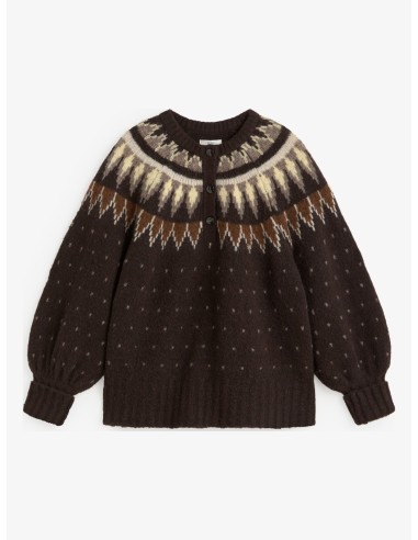Jersey Yerse jacquard nordico Chocolate en mezcla de lana
